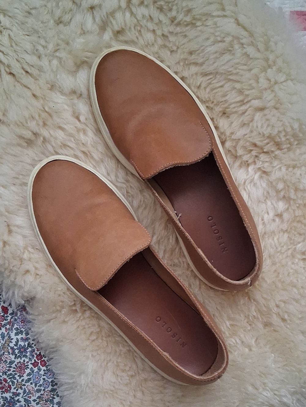 Nisolo Tan Slip-On Leather Sneakers